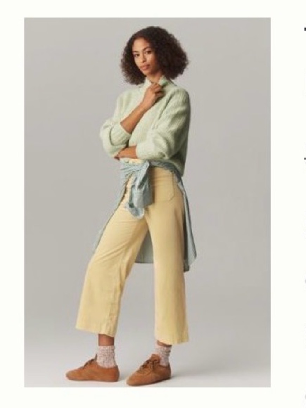 The Colette Corduroy Cropped Wide Leg Pants by Maeve